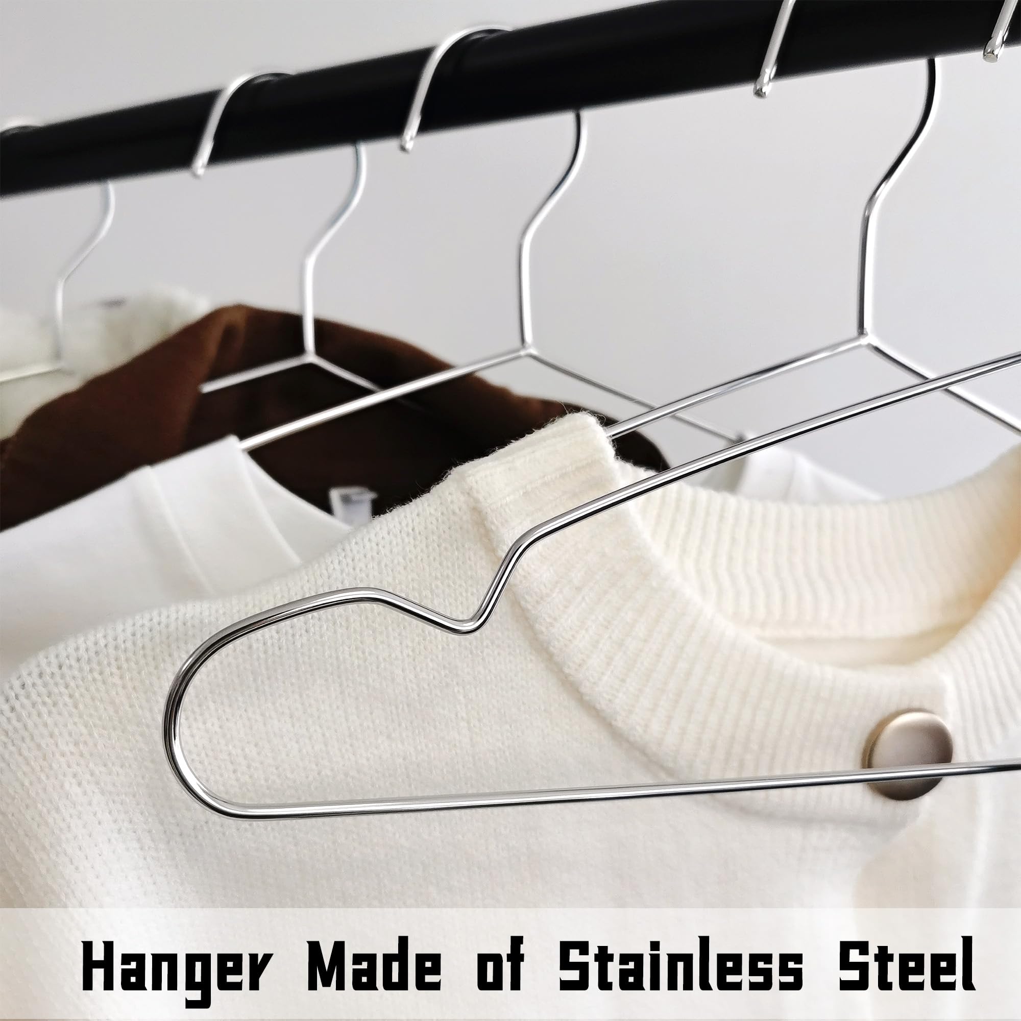 Bgrqriq Wire Hangers 40 Pack, Clothes Hangers,Metal Hangers,Heavy Duty Hangers,Coat Hanger,Space Saving Hangers,16.5Inches Close